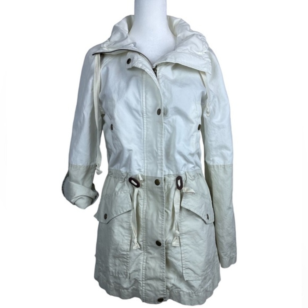 Ann Taylor LOFT Linen White & Beige Utility Jacket size‎ small